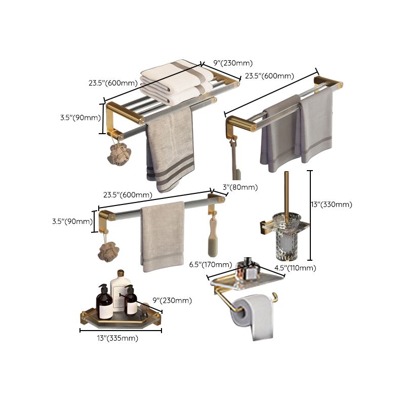 Skorter | 6-piece Bathroom Set Aluminum and Acrylic Bathroom Accessories Hardware Set