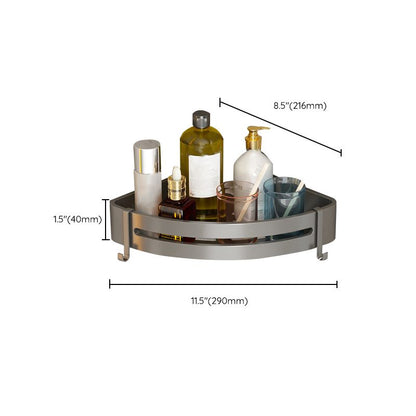 Skorter | Contemporary Aluminum Bathroom Accessories Set Gray Bath Shelf