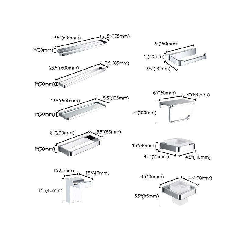 Skorter | 5-piece Bathroom Accessory Set Modern Polished Chrome Bathroom Set