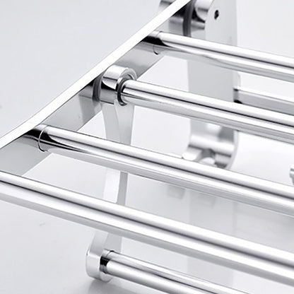 Skorter | Chrome/Black Classic Bathroom Accessories Set Modern Bath Shelf/Towel Bar & Paper Holder