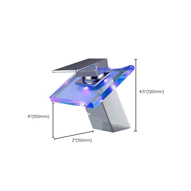 Skorter | 1-Lever Vanity Faucet 1-Hole Copper Sink Faucet with LED Lighting