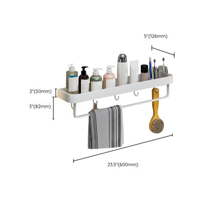 Skorter | Contemporary Bathroom Accessory Set Metal Bathroom Shelf in White