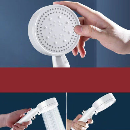 Skorter | 5 Sprays Shower Head Round Wall Mounted Plastic Wall Connector Holder Handheld Shower Head