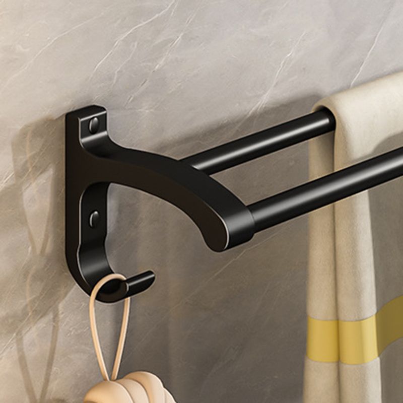 Skorter | Black Aluminum Bathroom Accessory Set Modern Bathroom Shelf / Towel Bar & Paper Holder