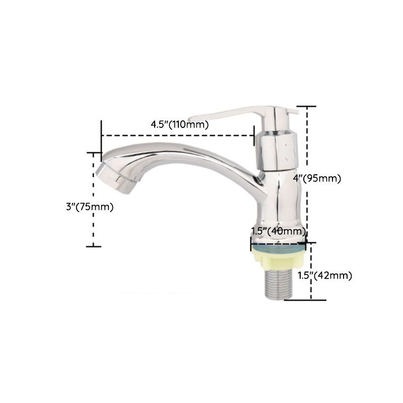 Skorter | Modern Bathroom Faucet Chrome Button Handle with Water Hose Sink Faucet