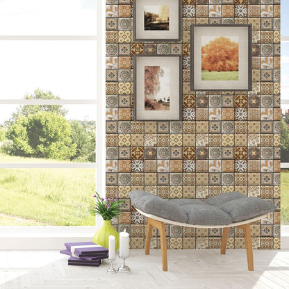 Skorter | Pattern Matte Color Stone Peel and Stick Mosaic Tile Peel and Stick Tile Set of 5