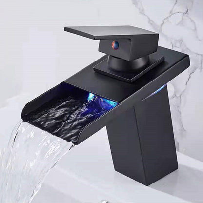 Skorter | Single-Handle Basin Faucet 1-Hole Widely Used Bathroom Sink Faucet with LED Lighting