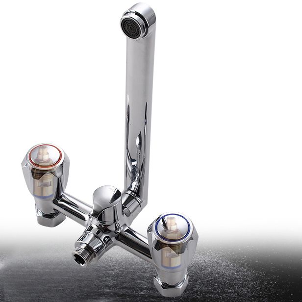 Skorter | Contemporary Bathtub Faucet Trim Chrome Wall-Mounted Swivel Spout with Hand Shower