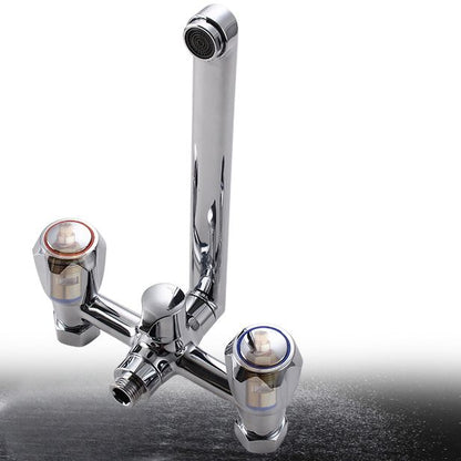 Skorter | Contemporary Bathtub Faucet Trim Chrome Wall-Mounted Swivel Spout with Hand Shower