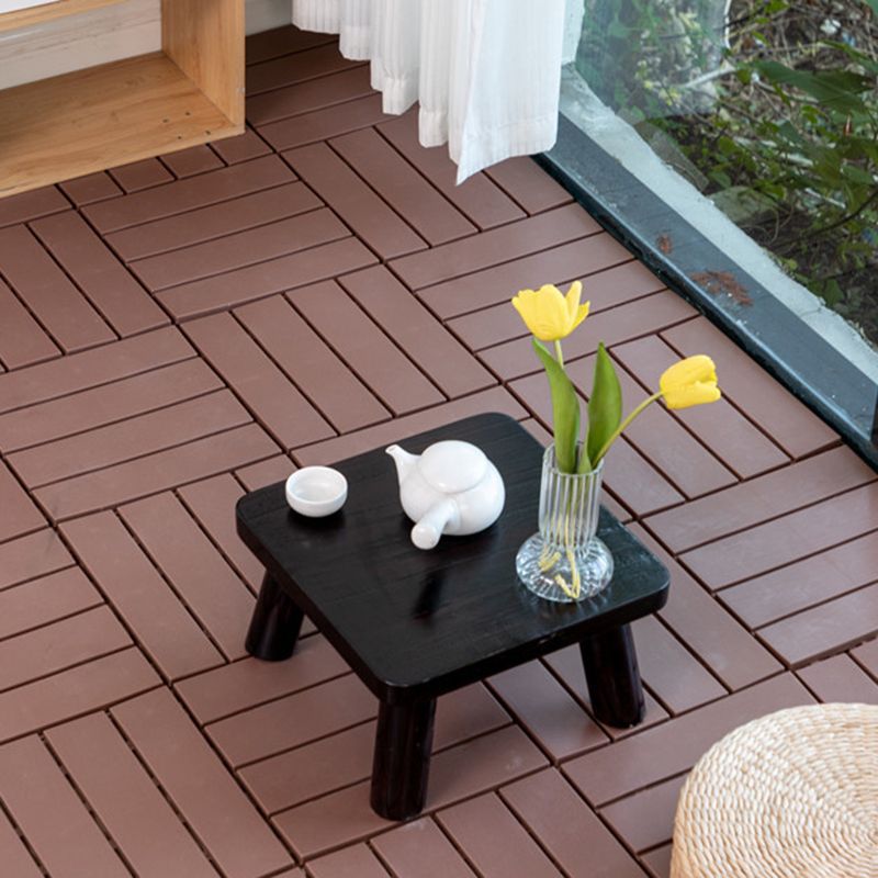 Skorter | 30 cm X 30 cm 4-Slat Square Deck/Patio Floor Tiles Snap Fit Installation Floor Tiles