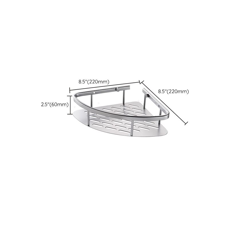 Skorter | 3-piece modern bathroom accessory set aluminum bath shelf in silver