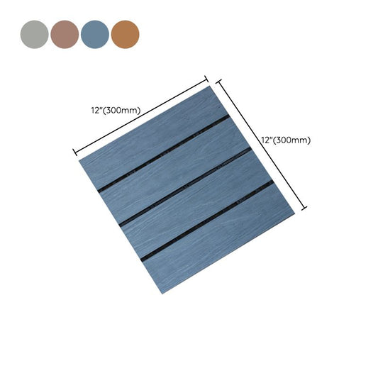 Skorter | 12" X 12" 4-Slat Square PVC Floor Tiles With Interlocking Installation Floor Plates Tiles