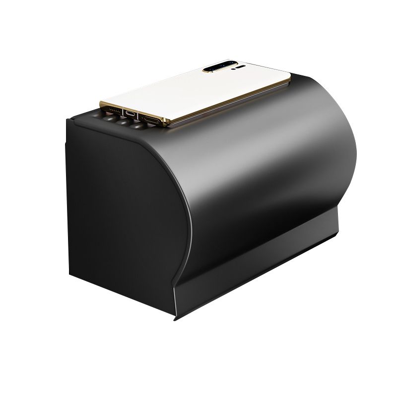 Skorter | Black Aluminum Bathroom Accessory Set Modern Bathroom Shelf / Towel Bar & Paper Holder