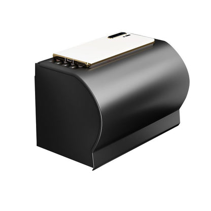 Skorter | Black Aluminum Bathroom Accessory Set Modern Bathroom Shelf / Towel Bar & Paper Holder