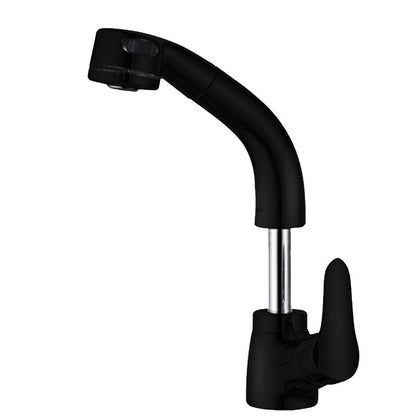 Skorter | Vessel Sink Bathroom Faucet with Swivel Spout Single Handle Faucet with Pull-Out Spray