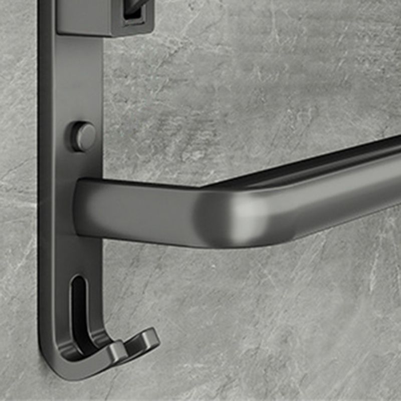 Skorter | Contemporary Bathroom Accessory Set Gray Aluminum Bathroom Shelf/Towel Holder/Bathtub Hook