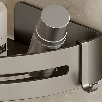 Skorter | Contemporary Aluminum Bathroom Accessory Set Gray Bath Shelf
