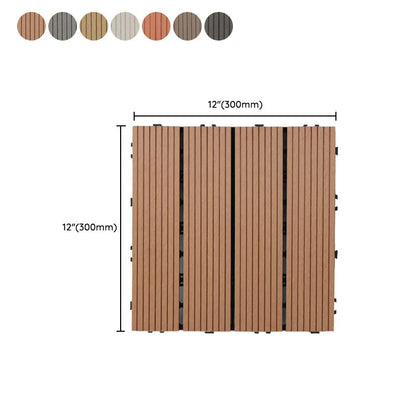 Skorter | 30 cm x 30 cm Square PVC Terrace Tiles Snap Installation Outdoor Floor Tiles