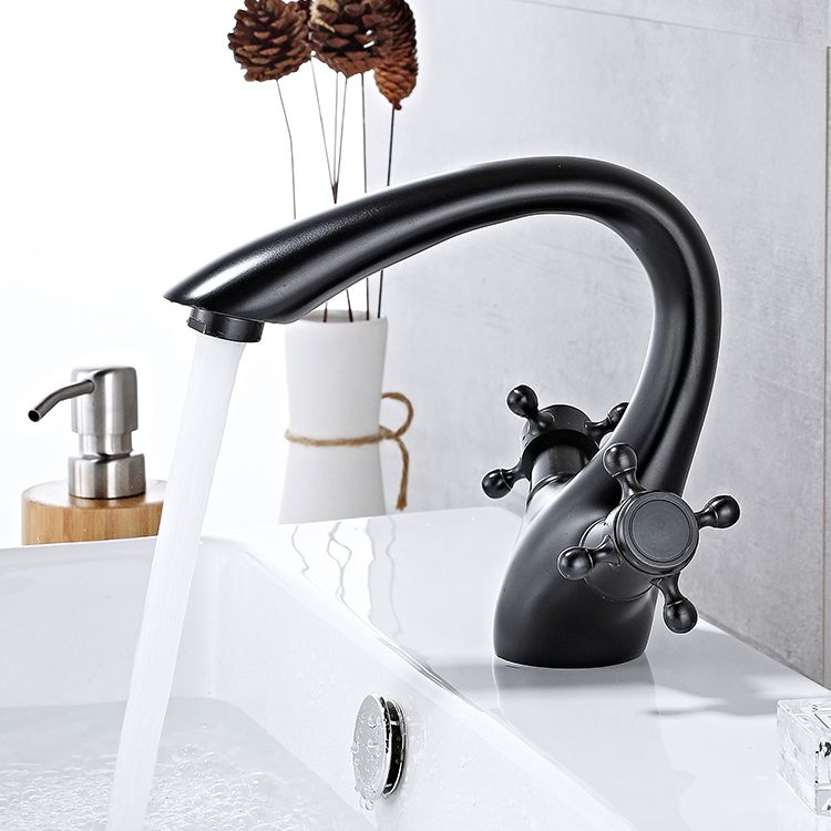 Skorter | Bathroom Vessel Faucet Double Cross Handle Low Arc Industrial Sink Faucet