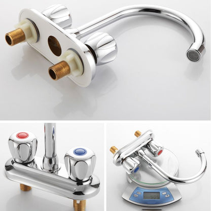 Skorter | 2-Handle Brass Bathroom Faucet Modern High Arc Central Valve