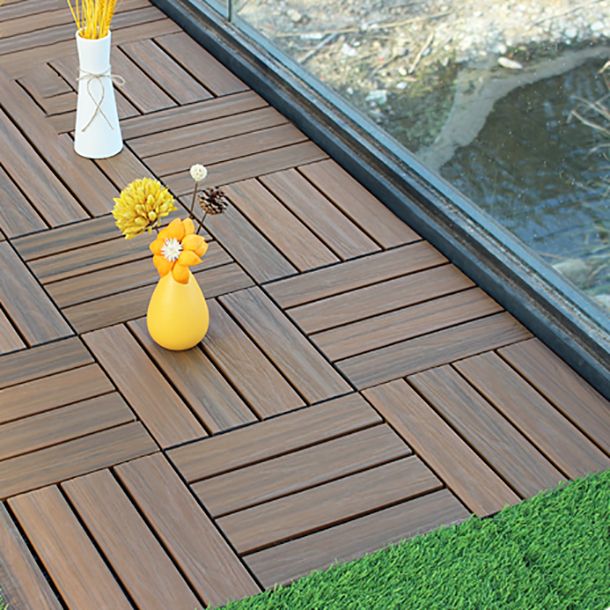 Skorter | Deck Plank drilled hardwood tiles exterior flooring