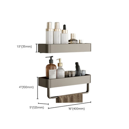 Skorter | Contemporary Aluminum Bathroom Accessory Set Grey Bath Shelf