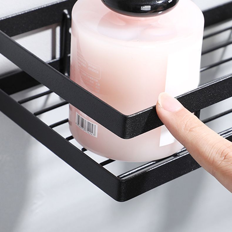 Skorter | 2-piece bathroom shelf made of matte black metal bathroom hardware set