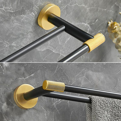 Skorter | 5-piece modern bathroom accessory set made of black brass bathroom hardware