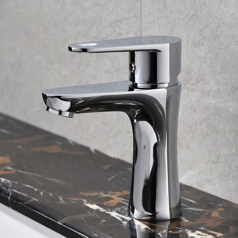 Skorter | Basic Metal Washbasin Faucet Silver Bathroom Faucet with Lever Handle