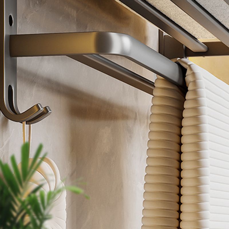 Skorter | Contemporary Bathroom Accessory Set Gray Aluminum Bathroom Shelf/Towel Holder/Bathtub Hook