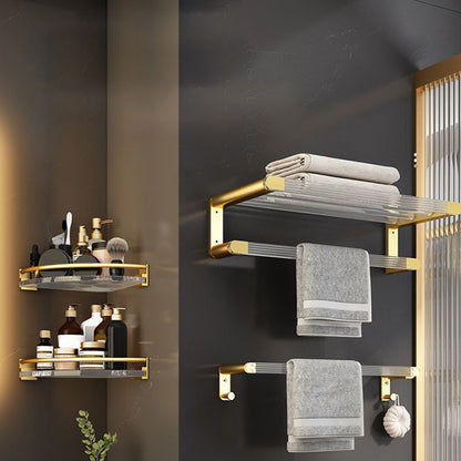 Skorter | 6-piece bathroom accessory set made of gold-colored metal bathroom hardware set