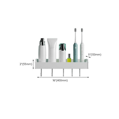 Skorter | 2-piece modern bathroom accessory set White rectangular wall shelf