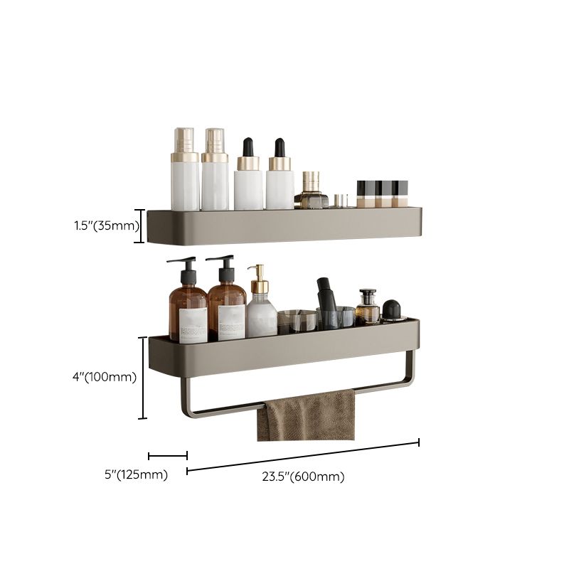 Skorter | Contemporary Aluminum Bathroom Accessory Set Grey Bath Shelf