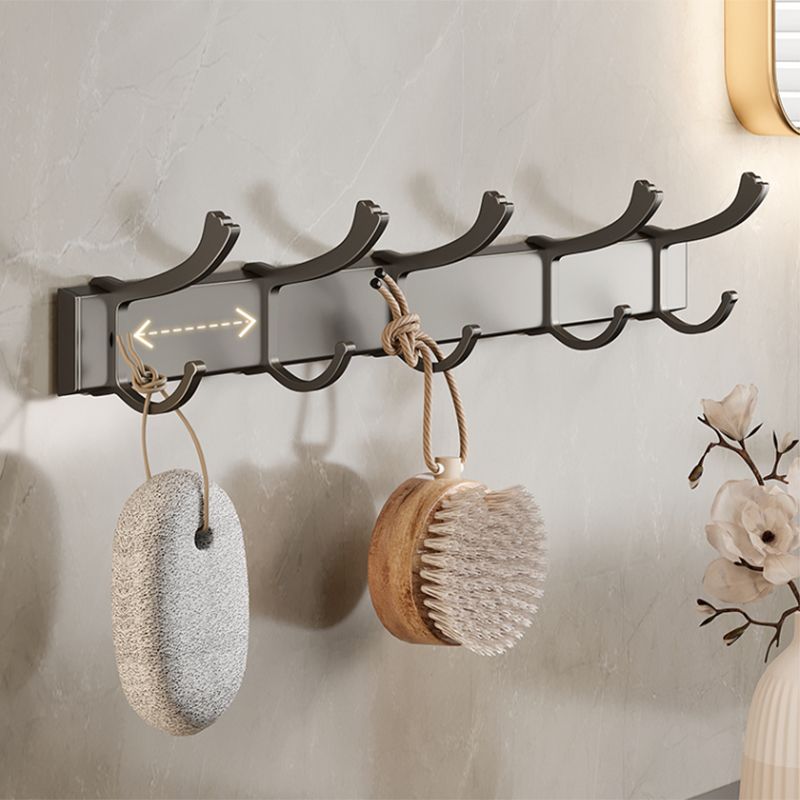 Skorter | Contemporary bathroom accessory set made of matte stainless steel-aluminum with bathrobe hook/towel rail