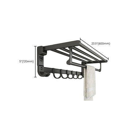 Skorter | Chrome/Black Classic Bathroom Accessories Set Modern Bath Shelf/Towel Bar & Paper Holder