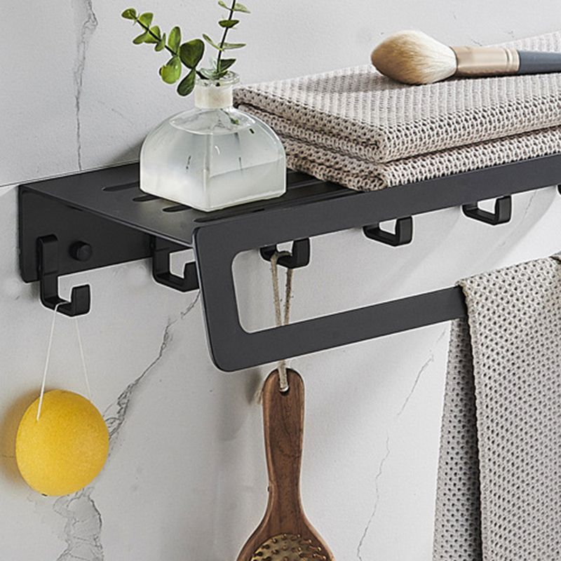Skorter | 7-piece Bathroom Hardware Set Matte Black/Grey with Bath Shelf/Towel Holder/Bath Towel Hook