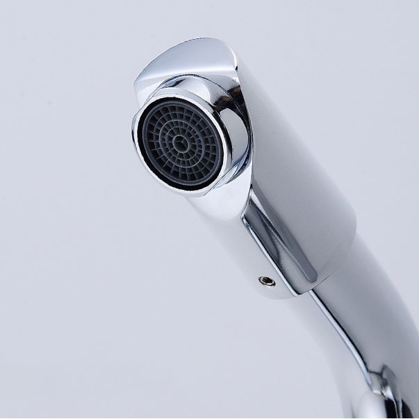 Skorter | Chrome round wash basin faucet with swivel spout for the bathroom