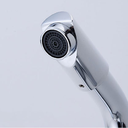 Skorter | Chrome round wash basin faucet with swivel spout for the bathroom