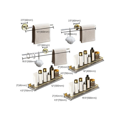Skorter | 6-piece bathroom accessory set made of gold-colored metal bathroom hardware set