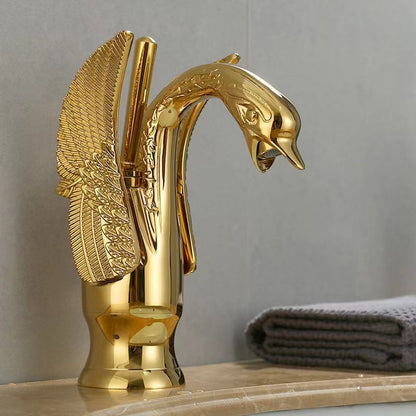 Skorter | Full brass bathroom sink faucet hot and cold water single lever sink faucet