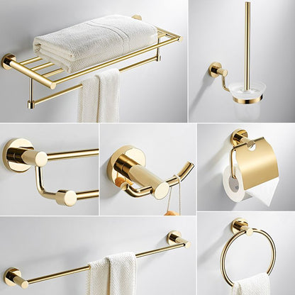 Skorter | 4 Pieces Traditional Bathroom Accessory Set Brass Bathroom Set in Matte Gold