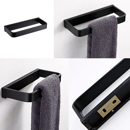 Skorter | Black Bathroom Accessories Hardware Set with Towel Bar and Bathroom Shelf