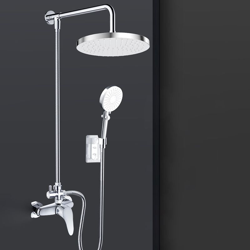 Skorter | Metal Shower Combo Contemporary Fixed Shower Head with Round and Rectangular Shape