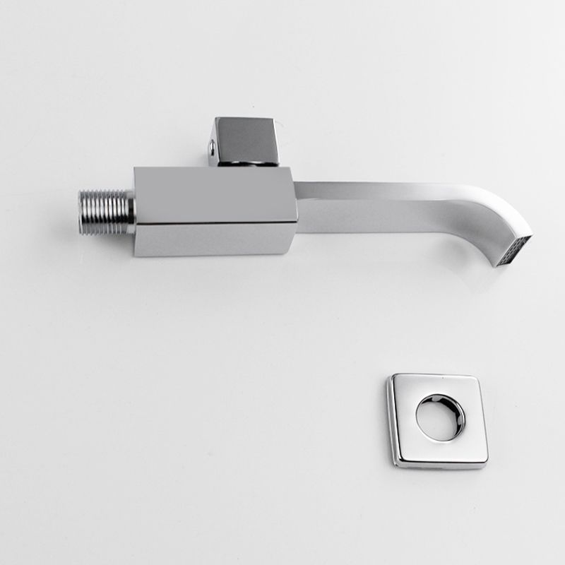 Skorter | Contemporary Wall Mounted Bathroom Faucet Handle Knob Solid Brass Square Faucet