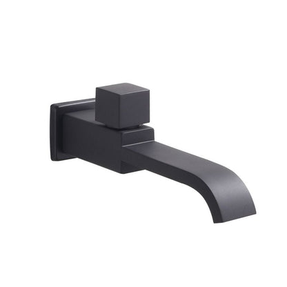 Skorter | Contemporary Wall Mounted Bathroom Faucet Handle Knob Solid Brass Square Faucet