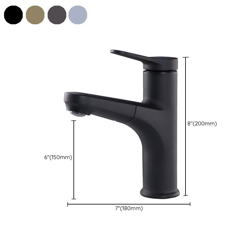 Skorter | Contemporary Basin Faucet Copper Pure Color Single Handle Pull-Out Basin Faucet