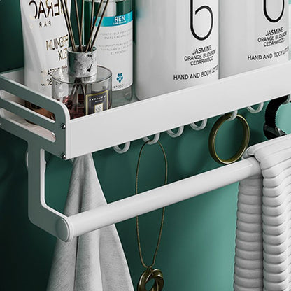 Skorter | 2-piece modern bathroom accessory set White rectangular wall shelf