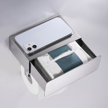 Skorter | 2-piece stainless steel classic bathroom accessory set black & chrome paper holder