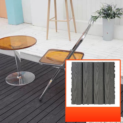 Skorter | Composite Square Patio Tiles Interlocking Striped Pattern Patio Floor Tiles