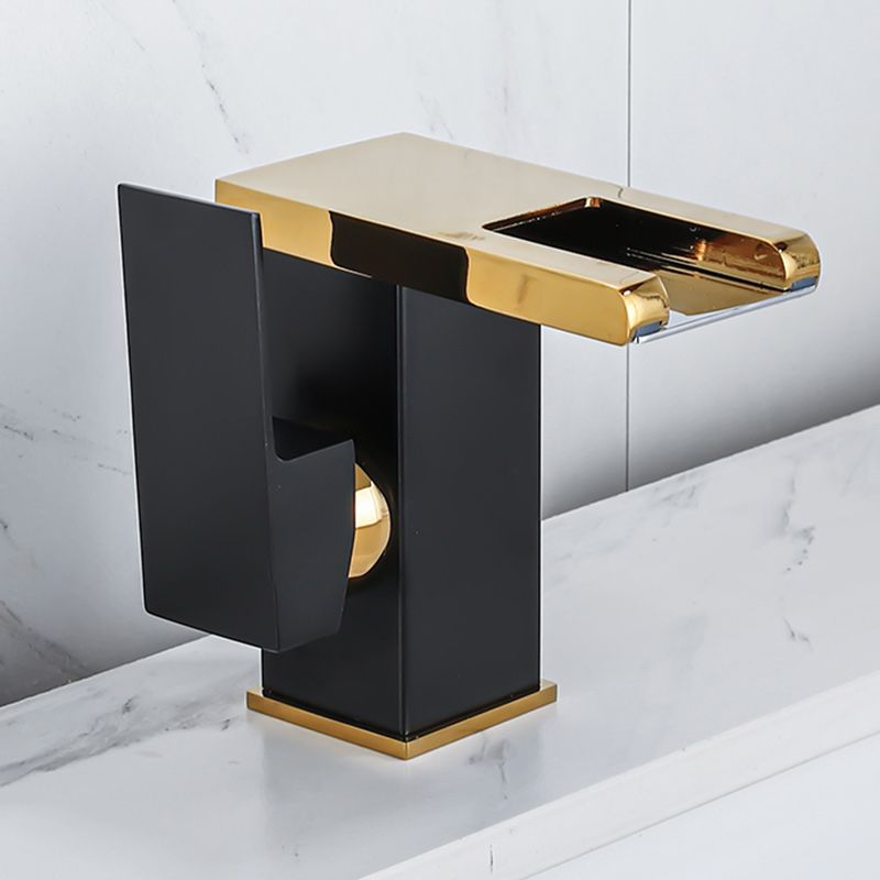 Skorter | Waterfall basin mixer tap square lever handle with LED three-color light